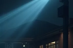 三月的第十七场雨封面：窗玻璃上的雨痕与街灯